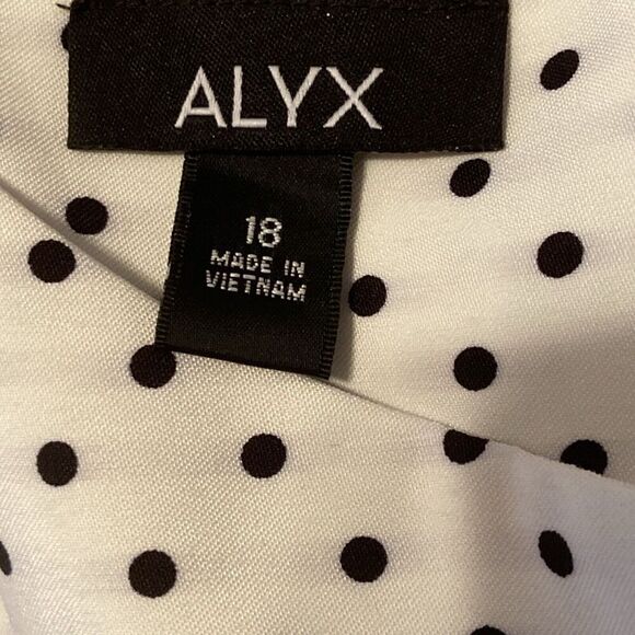 ALVX Dress Women Size 18 Sleeveless White With Black Dots With Zipper In Back - Picture 4 of 8